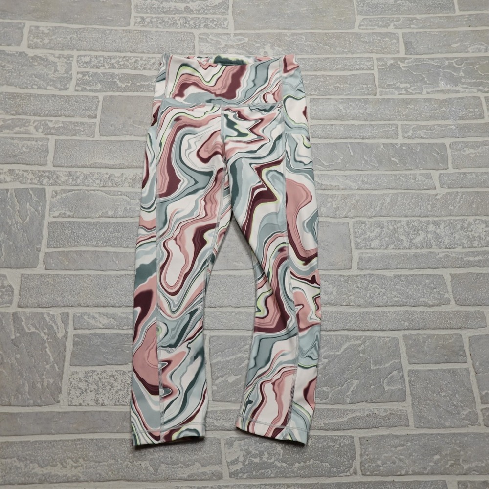 Athleta Leggings Womens XS‎ Stash Pocket Printed Capri Yoga Pants Marble